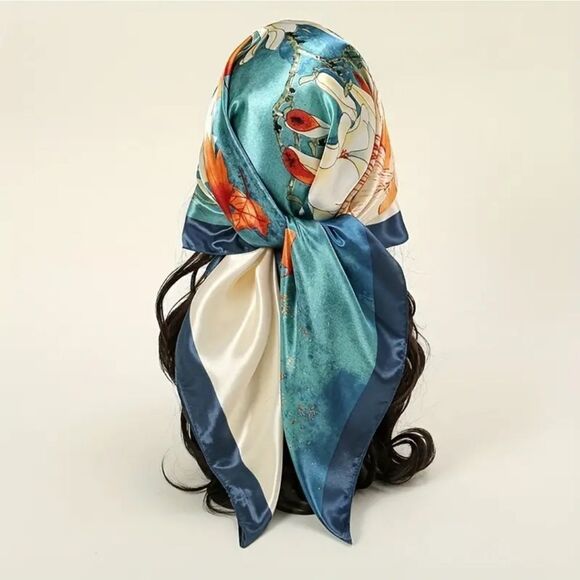 Floral scarf shawl wrap luxury accessory plant maple leaf - Picture 3 of 3